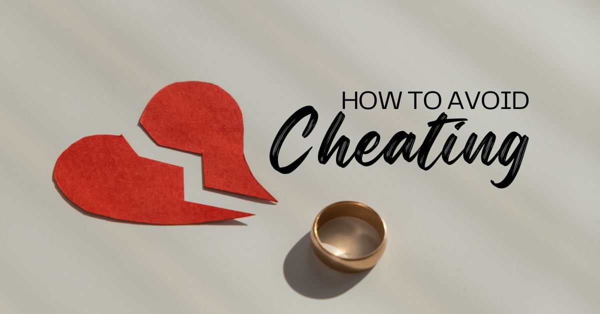 How To Avoid Cheating - Mature Singles Finding Love Broken red heart and gold wedding ring on light background with text 'How to Avoid Cheating' — symbolizing relationship infidelity and marriage challenges.