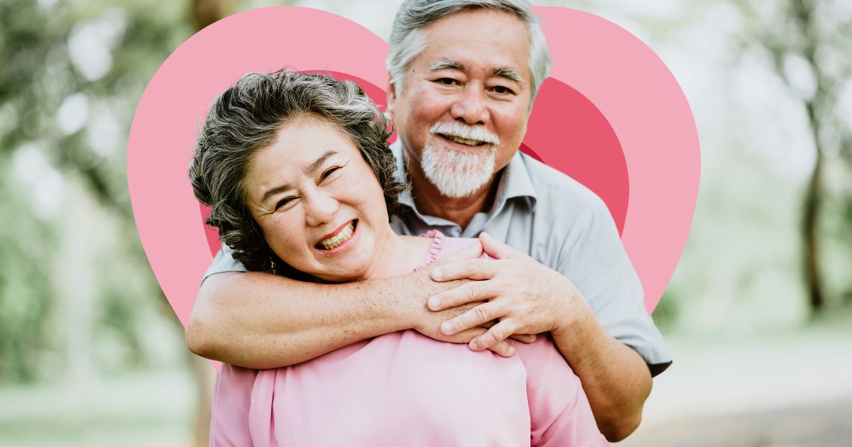 Rediscovering Romance How to Keep Love Alive in Your 50s - Mature Singles Finding Love Rediscovering romance after 50 – joyful senior couple enjoying a loving embrace.
